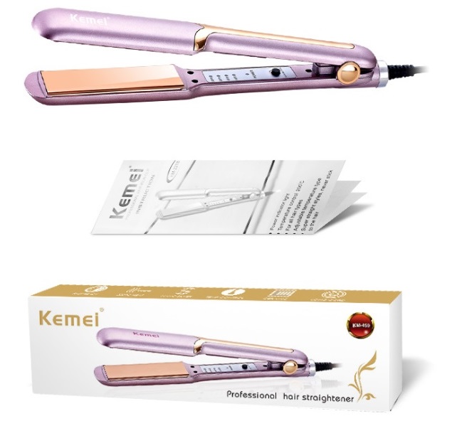 [HCM]Máy Kẹp Thẳng Tóc Cúp Đuôi Với 4 Mức Nhiệt Kemei - 459