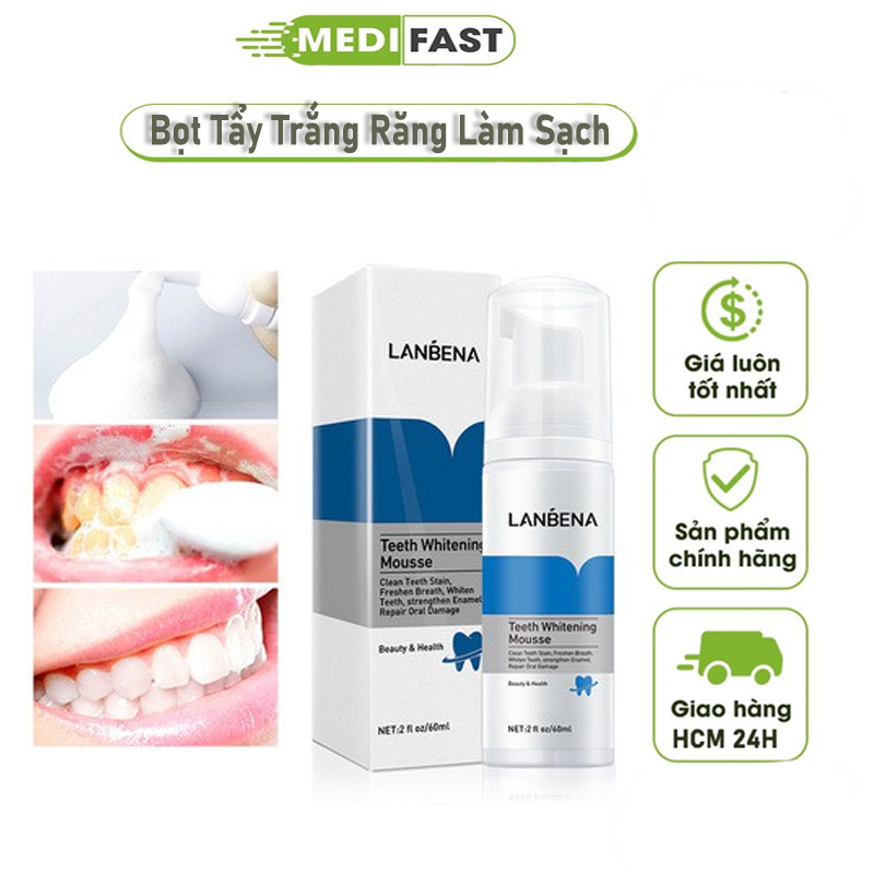LANBENA Kem đánh răng và nước súc miệng hai trong một làm sạch/trắng răng 60ml