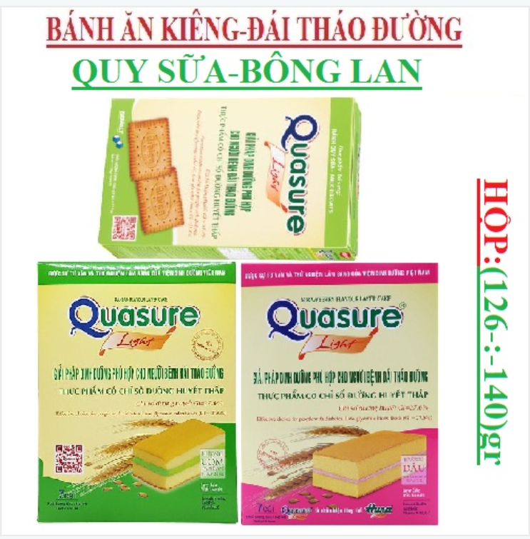 Combo 3 Loại Bánh QUASURE LIGHT - bánh dành cho người tiểu đường và ăn kiêng- công thức đường isomalt cung cấp dinh dưỡng cân đối ( Mỗi loại 1 hộp)