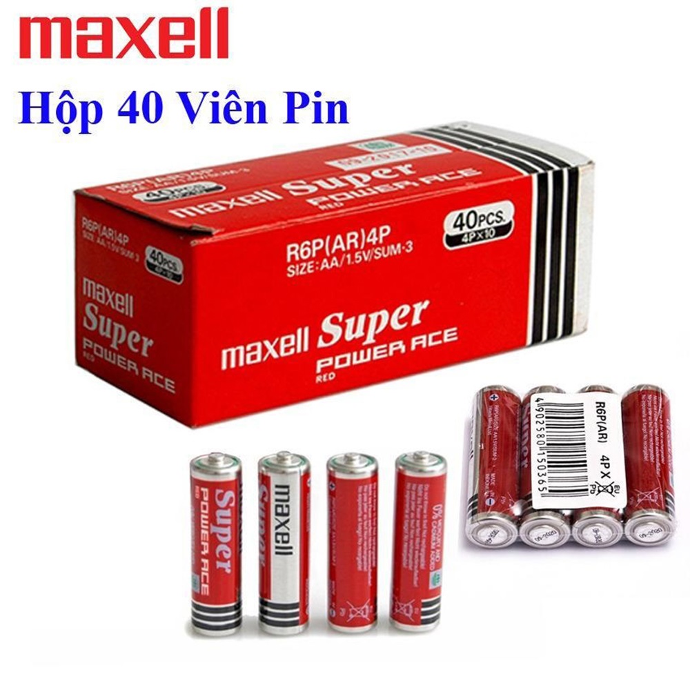 Hcm- hộp 40 viên pin maxcell aa/1.5v