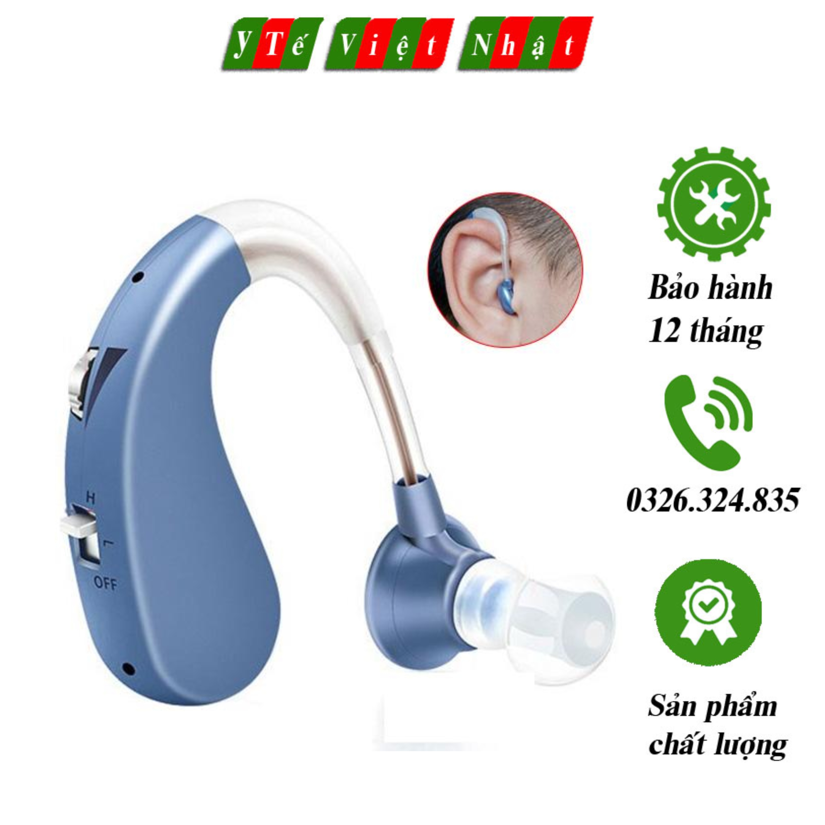 Máy trợ thính không dây dùng sạc cho người già vhp 1204 cao cấp