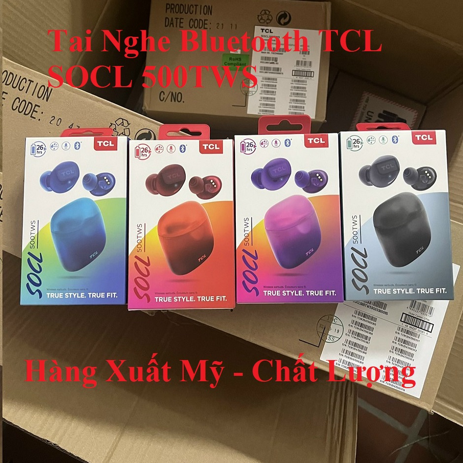 Tai nghe bluetooth tcl socl500tws chính hãng, hàng xuất mỹ, kháng nước, bass to, thiết kế trẻ trung, giá rẻ