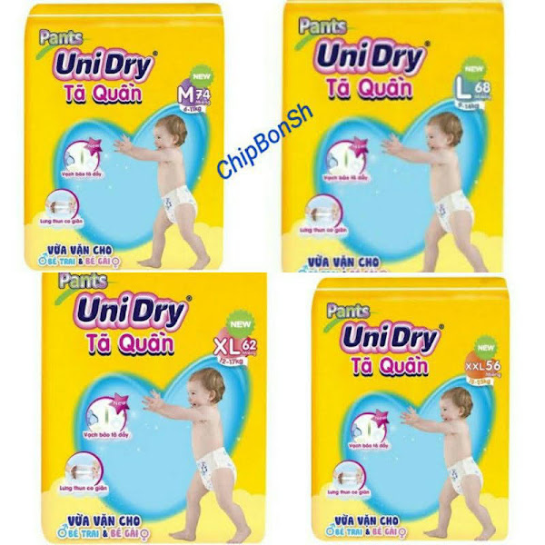 Tã bỉm quần unidry m74/l68/xl62/xxl56