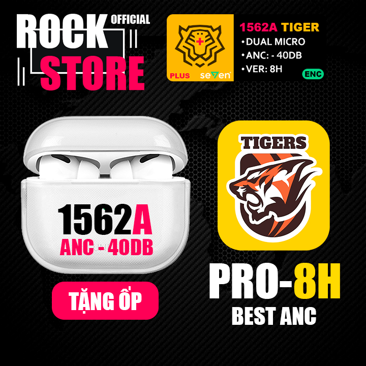 Hổ vằn 1562a anc best - tai nghe bluetooth inpods gaming - chống ồn chủ động 40db cao nhất hiện tai, xuyên âm thật - tai nghe không dây hổ vằn