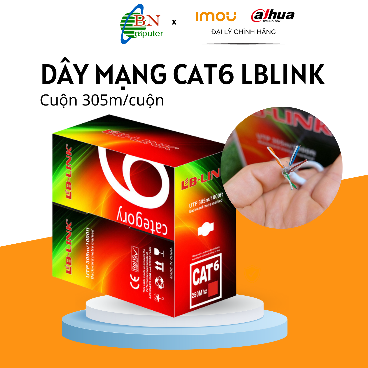 Dây cáp mạng LB-LINK Cat6 UTP CCA 305m/cuộn