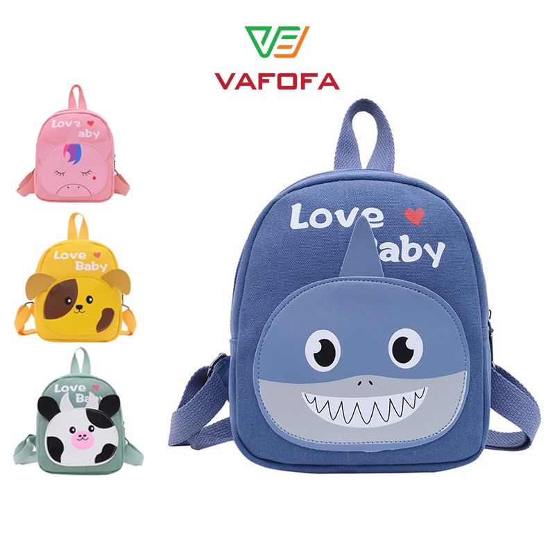 Balo cho bé mầm non đi nhà trẻ balo trẻ em mẫu giáo cá mập baby shark vafofa - kgb001