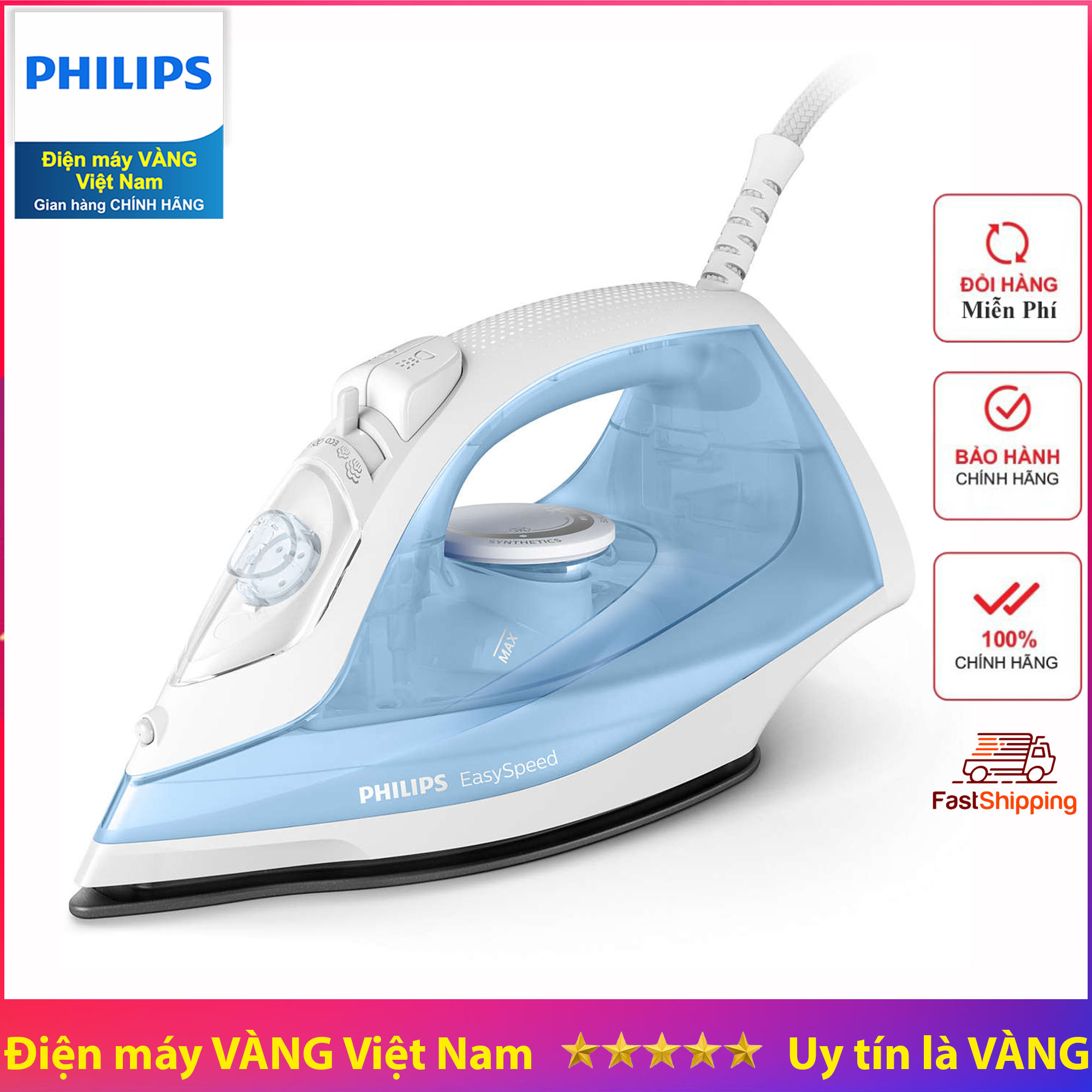 Bàn ủi hơi nước Philips GC1740 - Hàng chính hãng