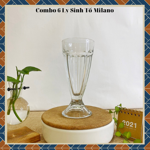 Combo 6 ly thủy tinh sinh tố milano