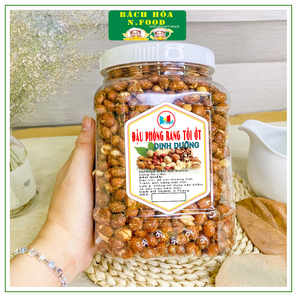 ❤️ Đậu phộng rang tỏi ớt Loại Ngon Lon Pet 500gram