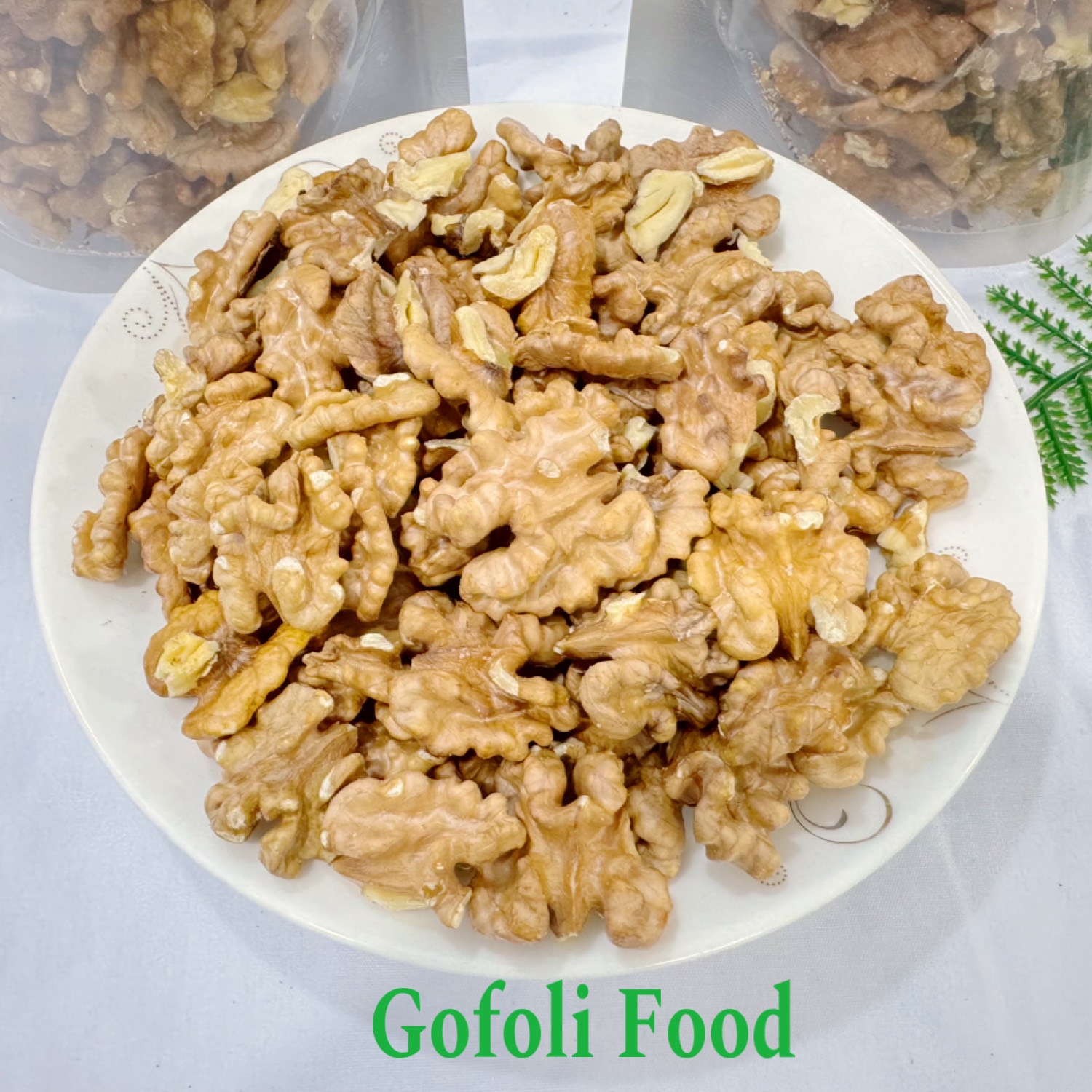 Nhân hạt óc chó vàng Mỹ GOFOLI giòn thơm, béo, ngậy, chất lượng cao 500g, không hôi mốc/ Yellow USA walnut kernels, delicious, fatty, nutty flavor, mainly halve, healthy, high quality