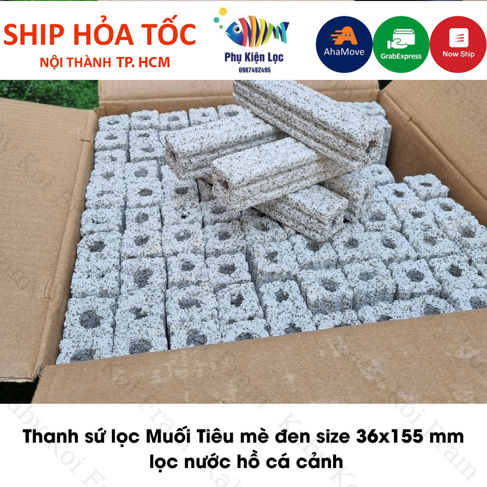 Sứ thanh xám-thanh muối tiêu lọc nước hồ cá bể thuỷ sinh