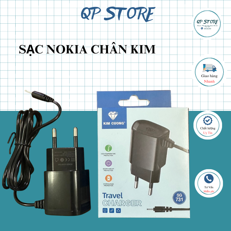 Bộ sạc nokia chân kim thương hiệu kim cương, bộ sạc cho máy nokia chân kim - qp store