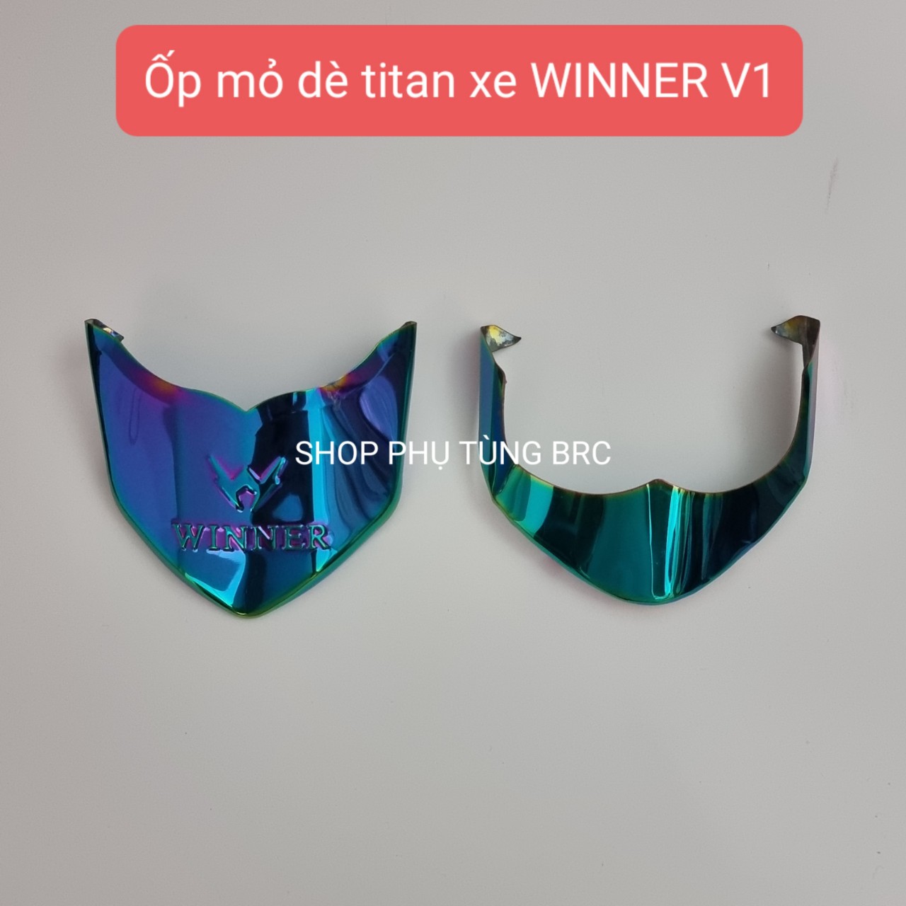 Bộ ốp mỏ dè titan trước, sau xe winner v1