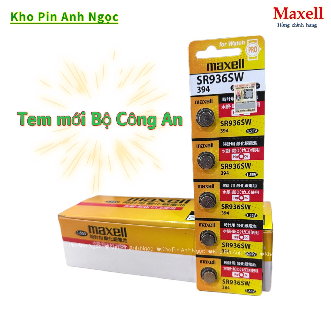 Pin Đồng Hồ Đeo Tay Maxell SR936SW - 394 1.55v Hàng Chính Hãng