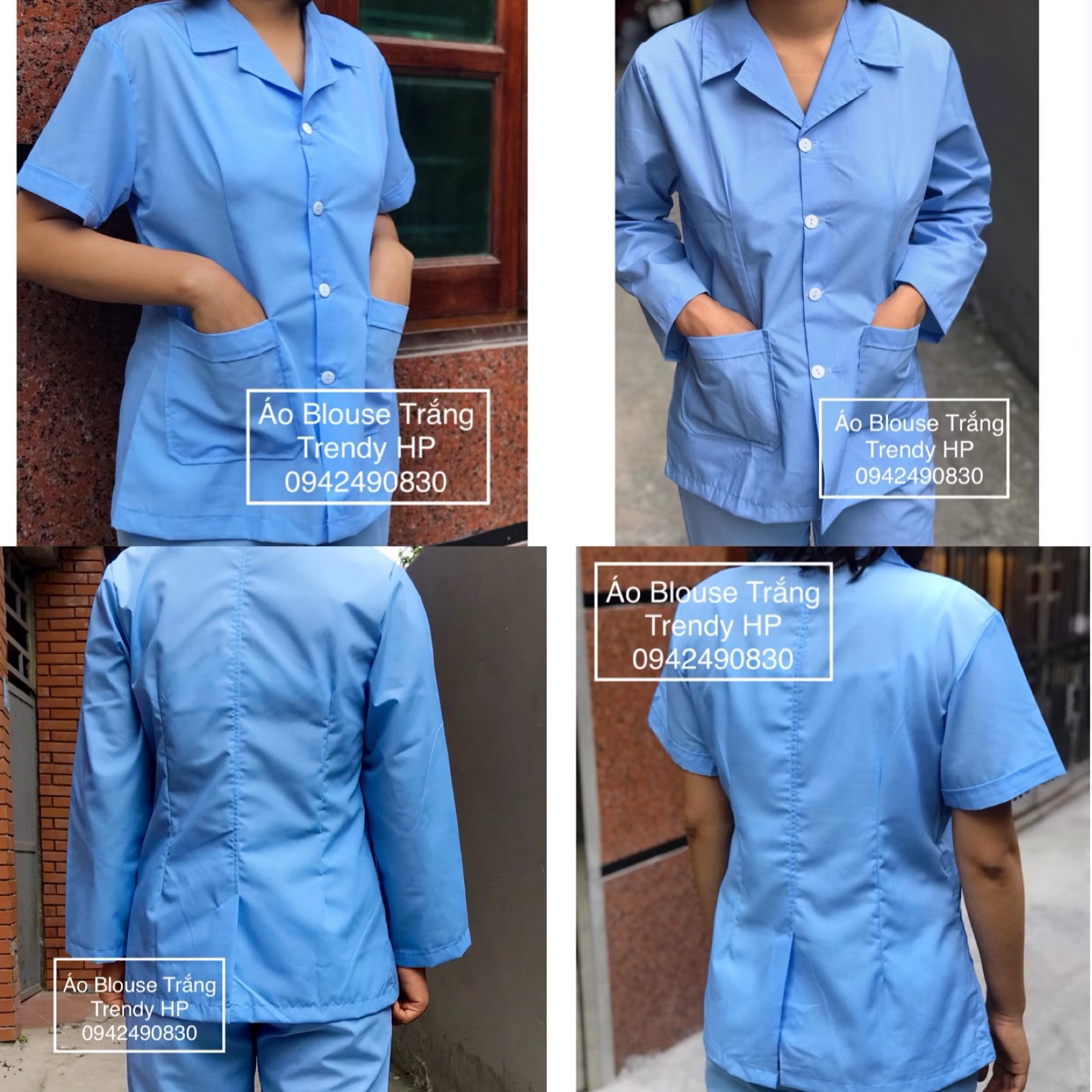 Áo công nghệ hộ lý, áo nhân viên, tạp vụ, công nhân dọn vệ sinh Nam Nữ bệnh viện, nhà hàng