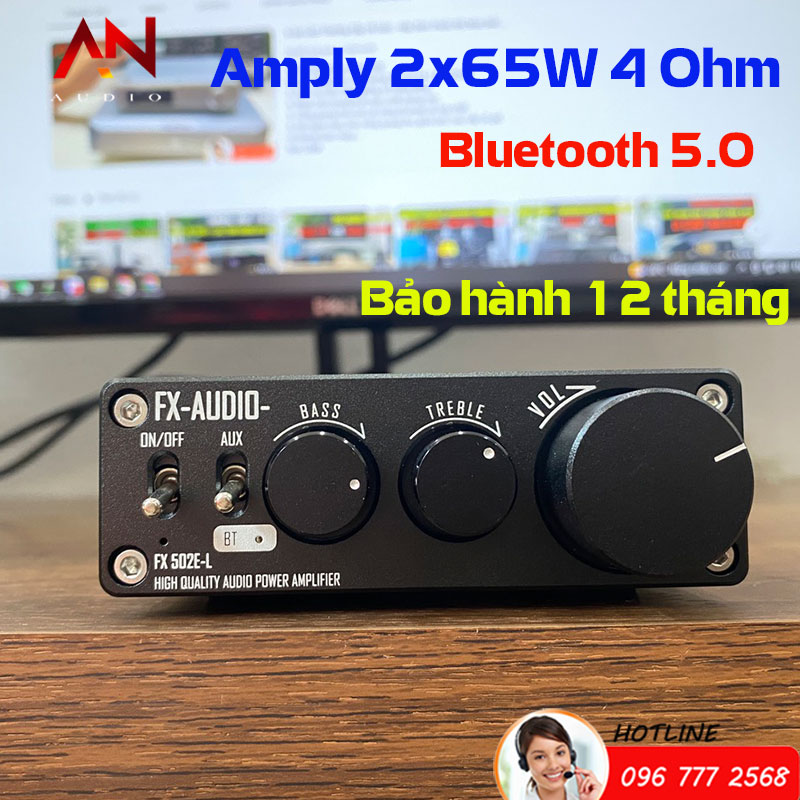 Amply fx-audio 502e-l class d công suất 2x65w - 4 ohm- bluetooth 5.1- giá cực rẻ