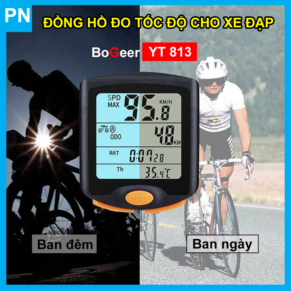 Đồng hồ đo tốc độ Bogeer YT 813 cho xe đạp