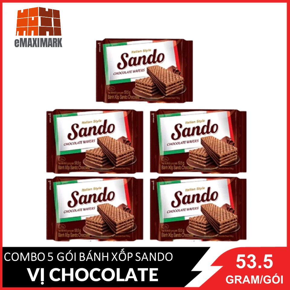 Combo 5 Bánh xốp Sando Chocolate 53.5gx5