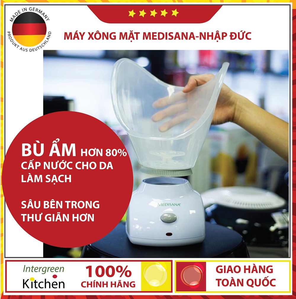Máy xông mặt medisana, xông chanh xả chống covit hiệu quả, xông mặt làm đẹp da mặt, như mặt nạ, khẩu trang cho làn da trở lên đẹp hơn