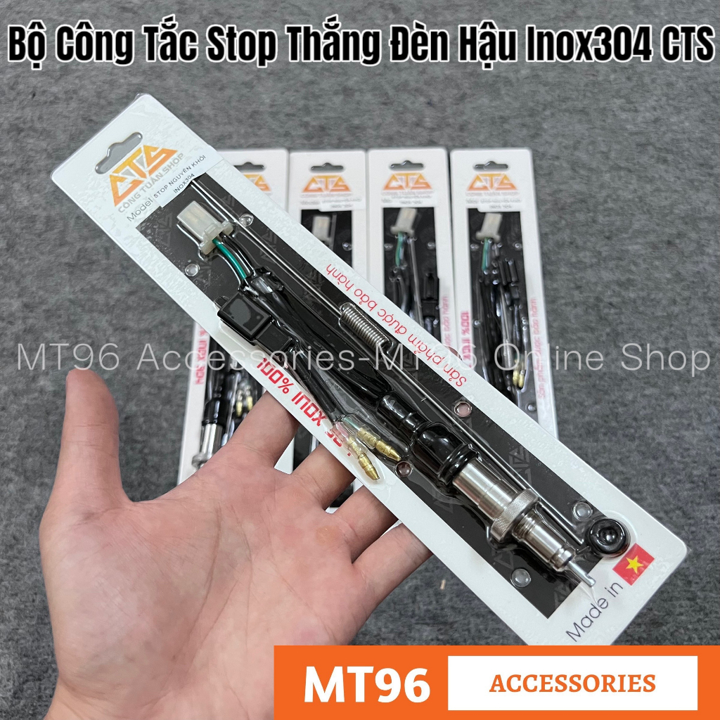 Bộ chỉnh stop đèn lái phanh chân sau inox cts gắn wave dream futre inox304