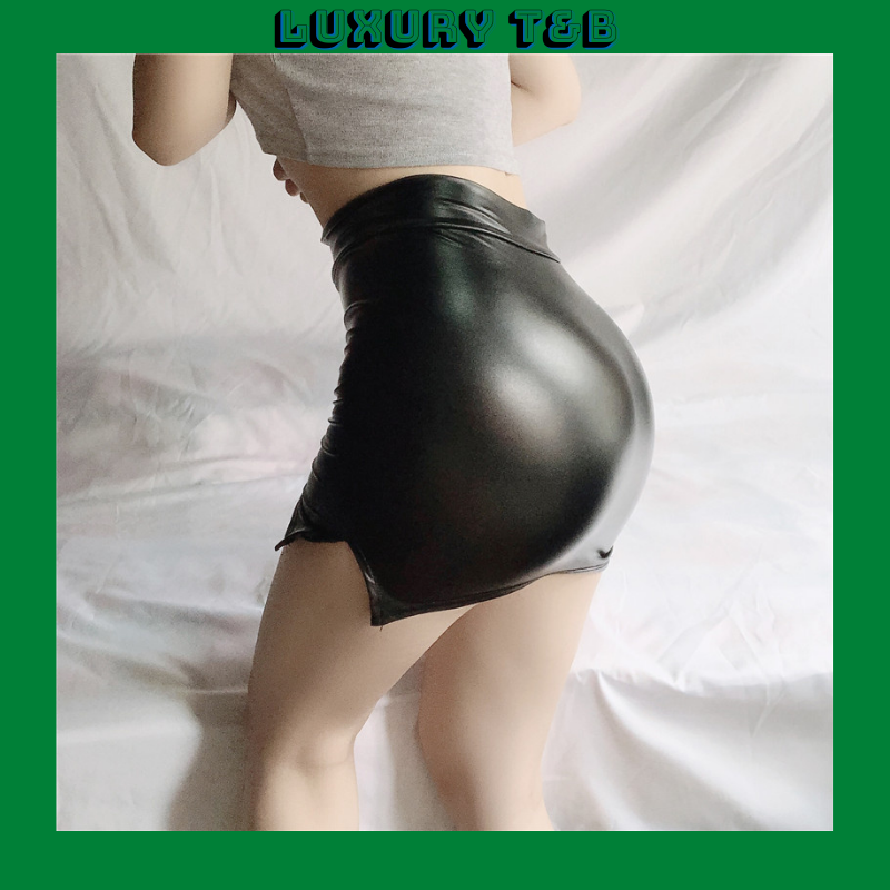 Chân váy ngắn da ôm body sexy xẻ 2 bên