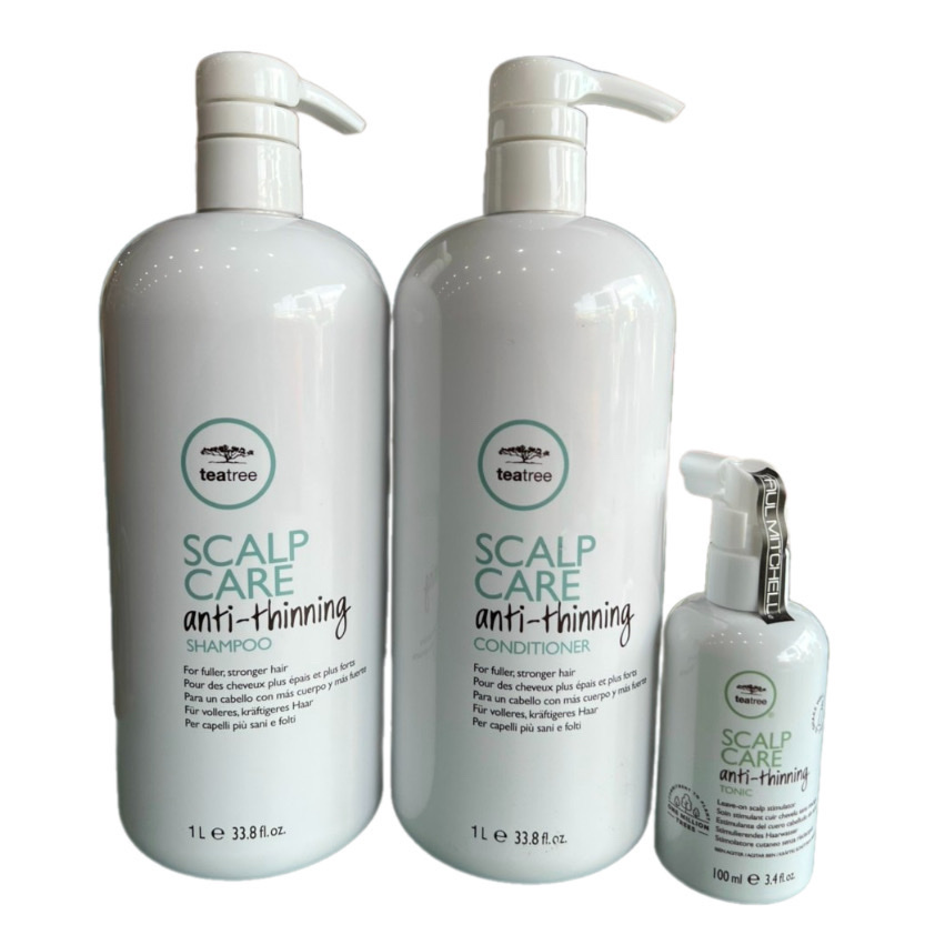 Bộ gội xả và tinh chất kích thích mọc tóc Tea Tree Paul Mitchell Scalp Care anti-thinning