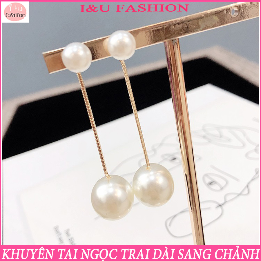 Bông tai nữ , Khuyên tai nữ dáng dài ngọc trai thanh lịch sang chảnh phong cách độc đáo , trẻ trung cho các bạn gái KT-72