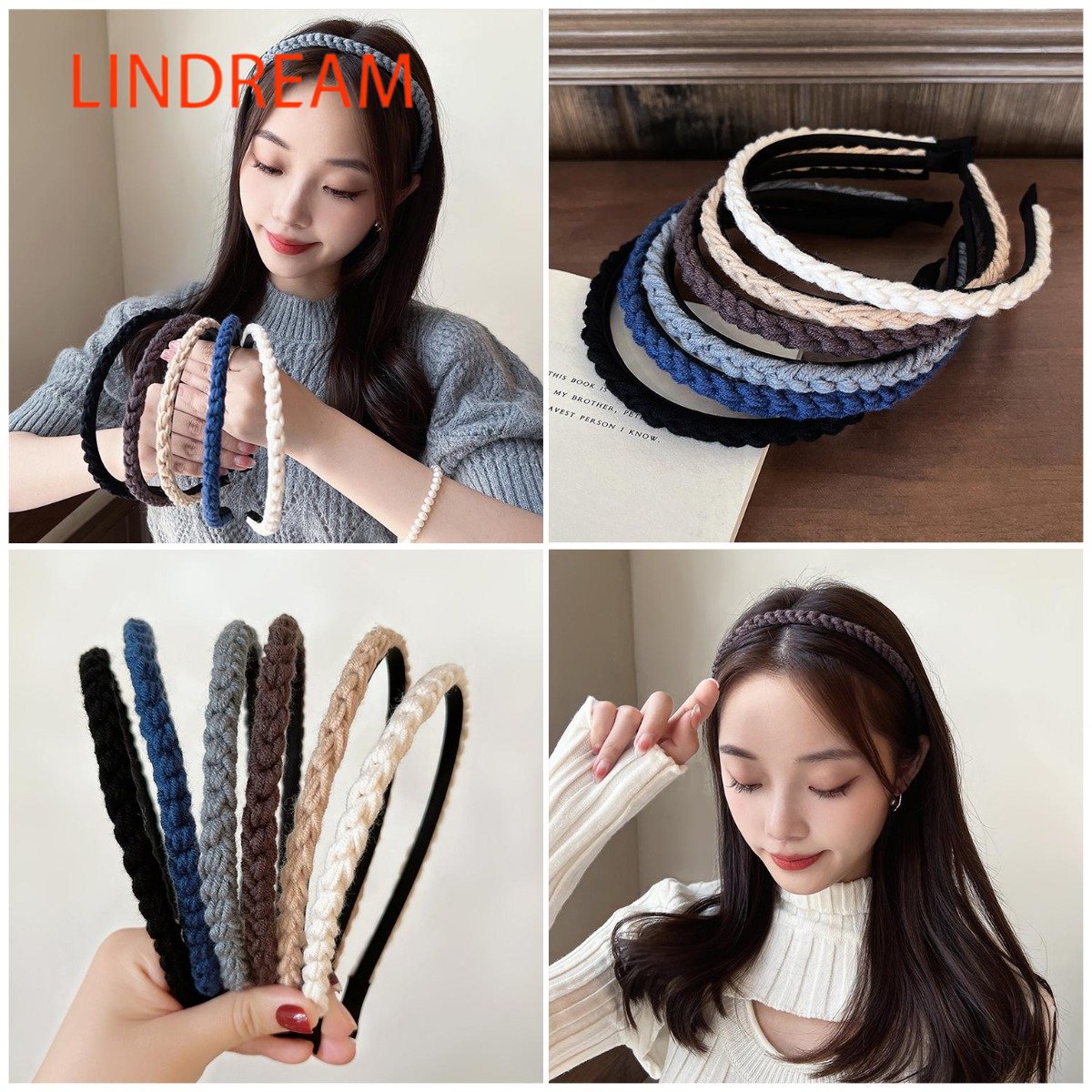 LINDREAM Băng đô rửa mặt phong cách Hàn Quốc hình nhiều màu đáng yêu