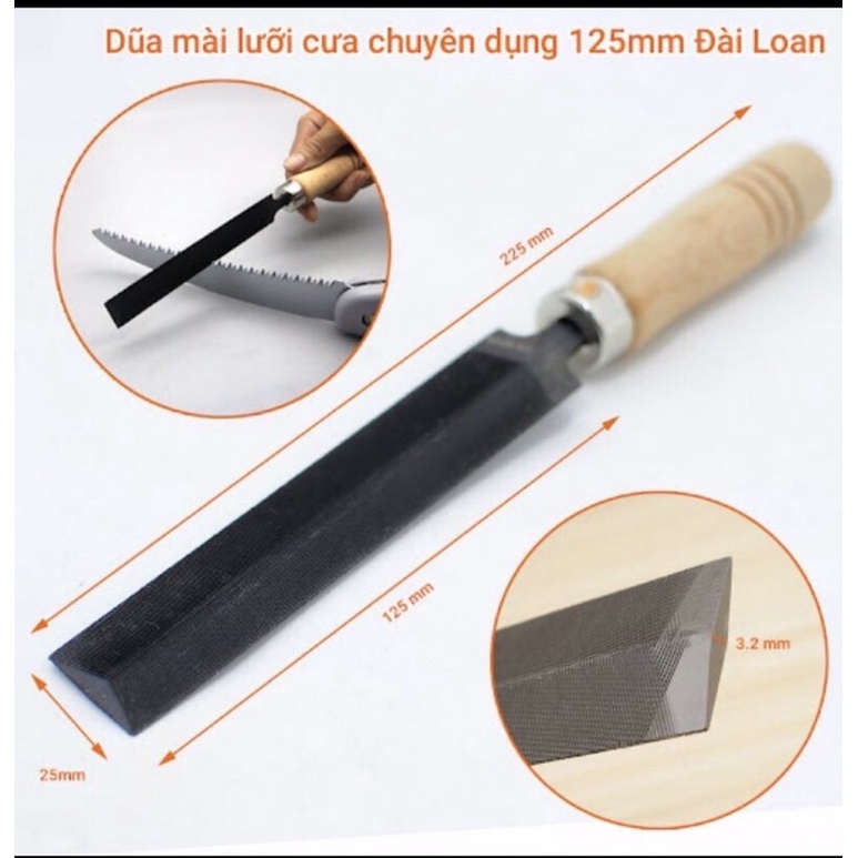 Dũa mài lưỡi cưa tay cầm gỗ chuyên dụng Đài Loan