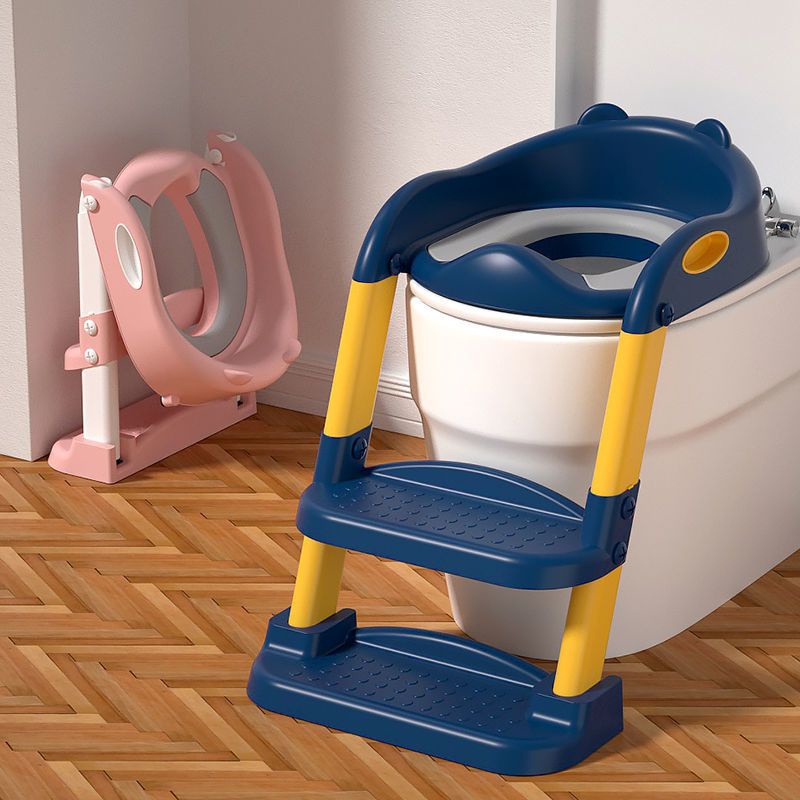Bệ thu nhỏ bồn cầu có thang đi vệ sinh cho bé, tặng kèm miếng lót- Ghế tập cho bé ngồi bô với bệ bước có thể gập lại