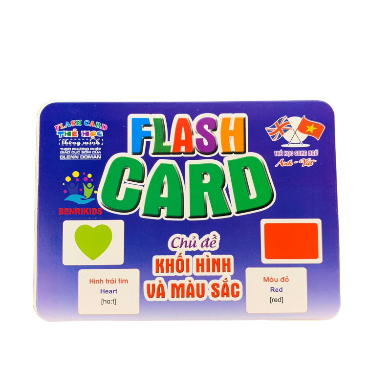 Block and color theme flash card