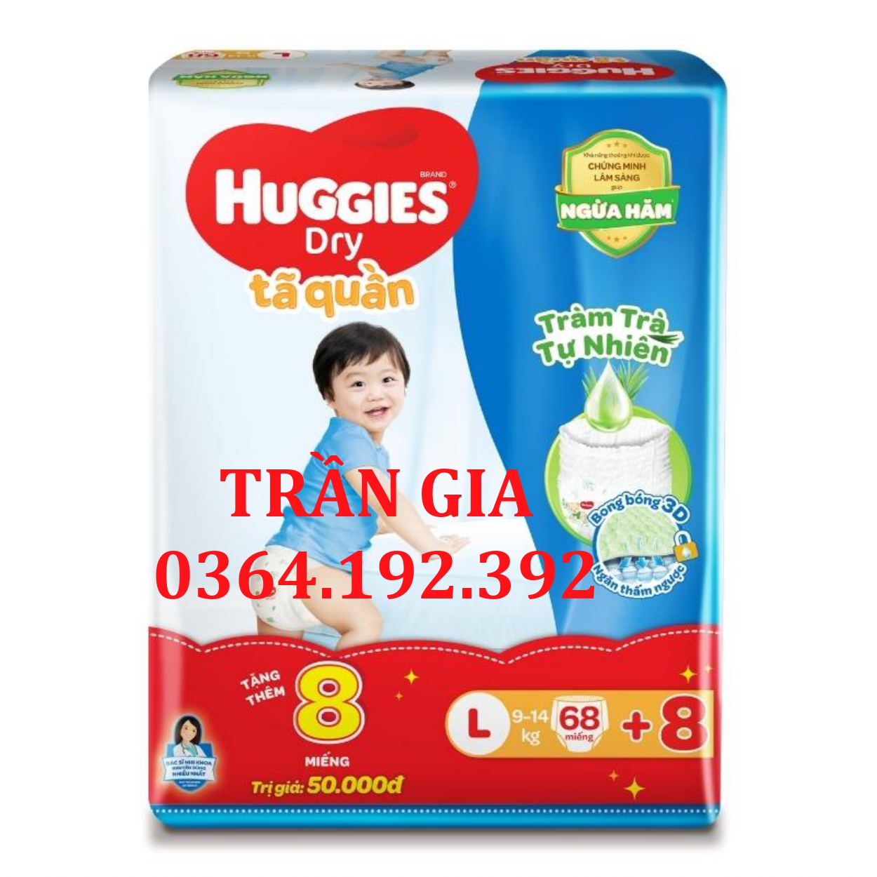 Huggies tã quần size l68+8