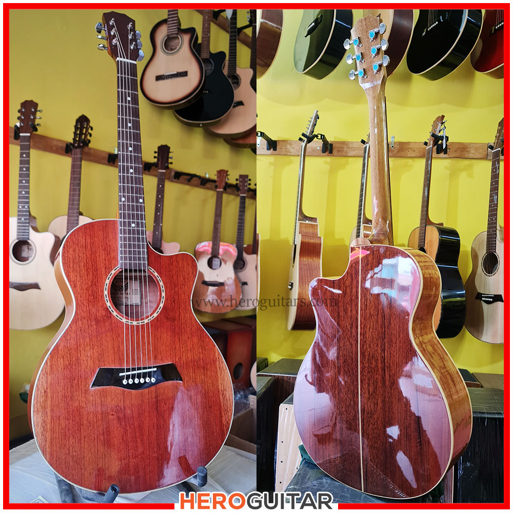 [Free Ship] Guitar Acoustic gỗ nguyên tấm - Guitar Hero Standard 2 Full hồng đào [A.S2-F] - Tặng kèm phụ kiện, bảo hành 24 tháng.