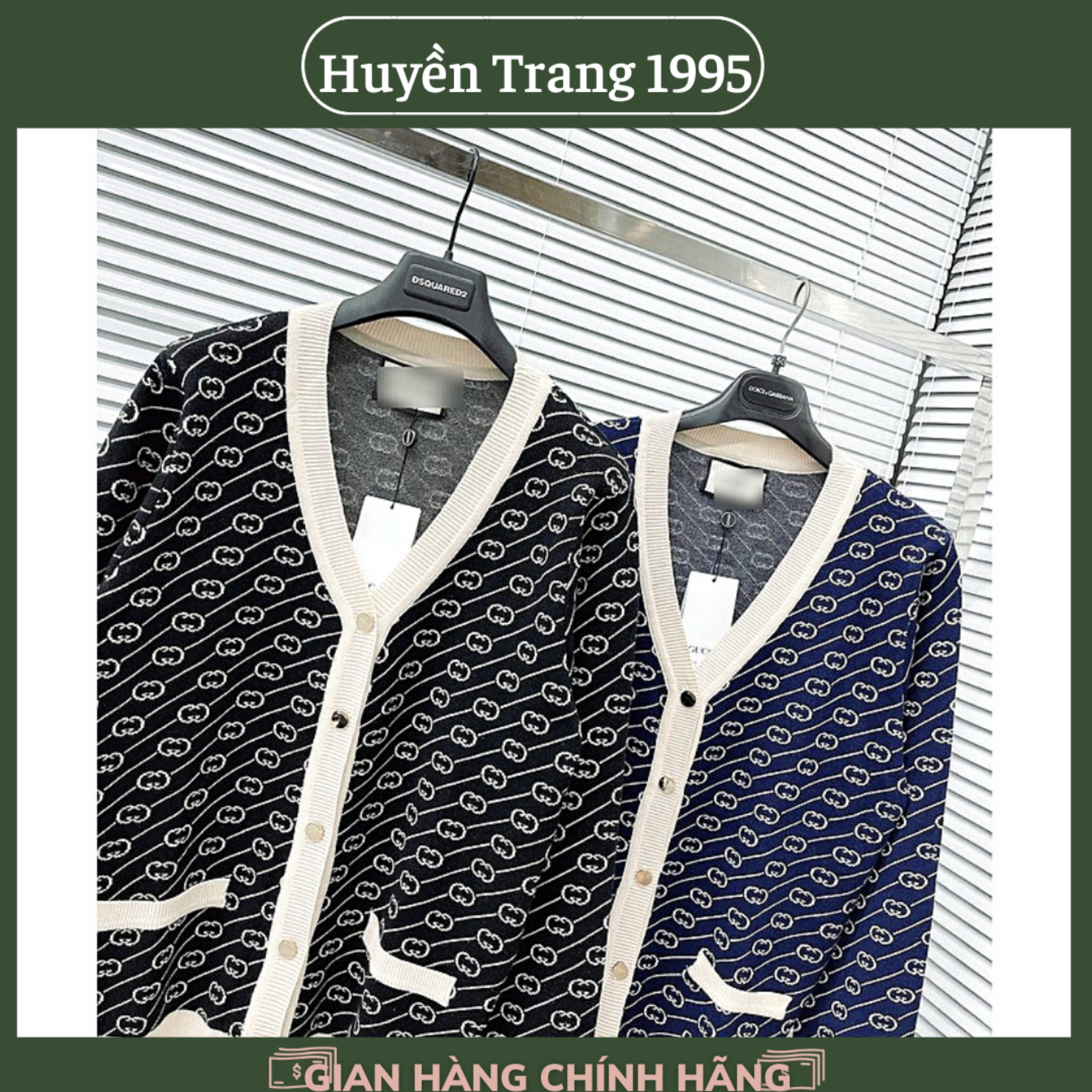 Áo khoác nỉ cardigan họa tiết g.c cúc giữa phối viền trắng siêu cá tính, áo nỉ nam, áo carigan nam nữ