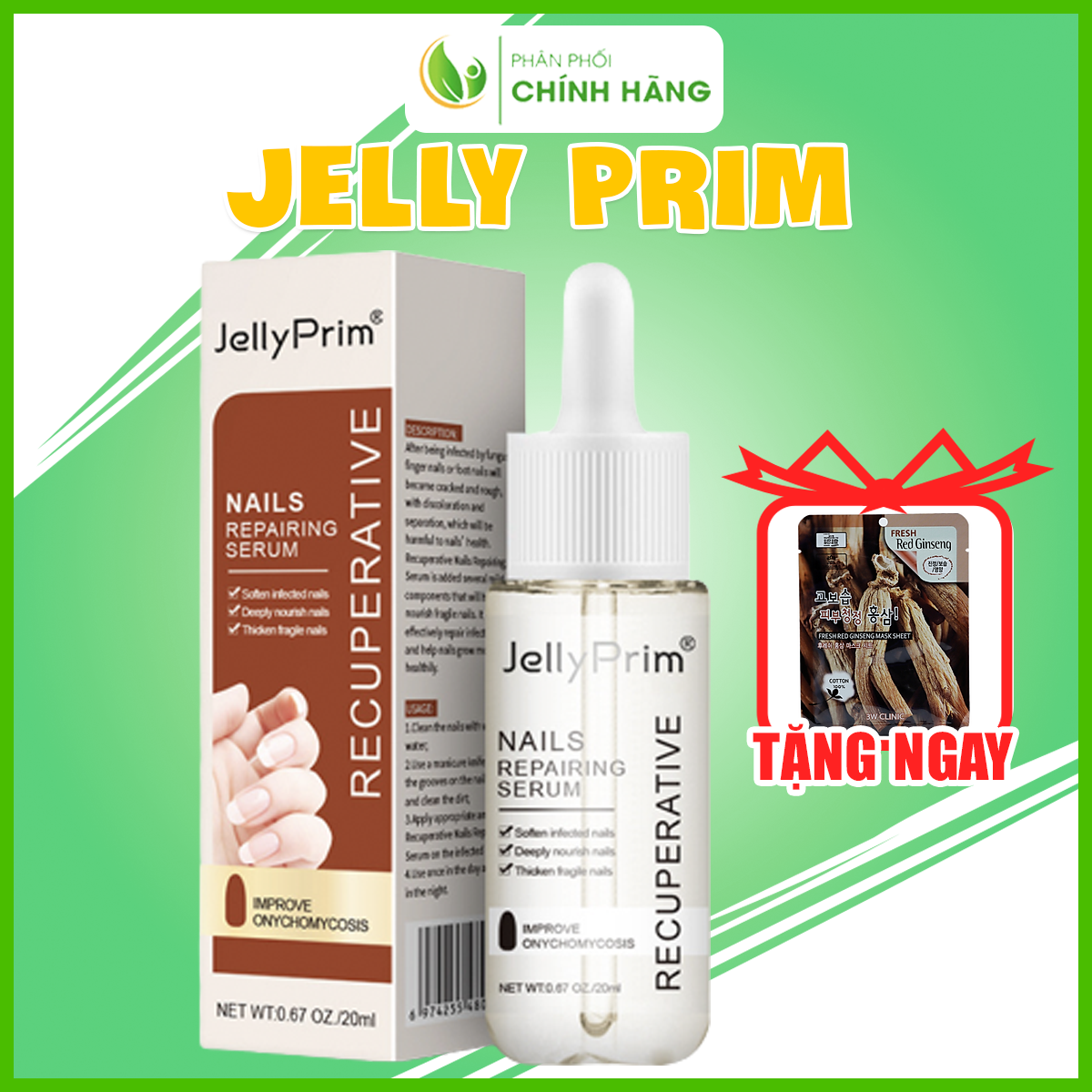 Tinh chất phục hồi móng tay và móng chân Jelly Prim dưỡng móng phục hồi móng nấm - móng hư tổn