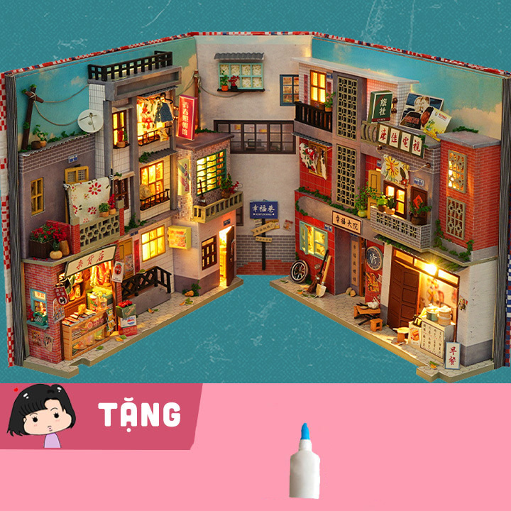 Mô hình nhà búp bê tự lắp ráp bằng gỗ DIY 199 mấy - hồi ấy làm gì?