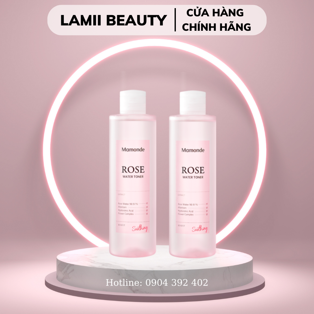 Nước hoa hồng mamonde rose water toner - lamii beauty