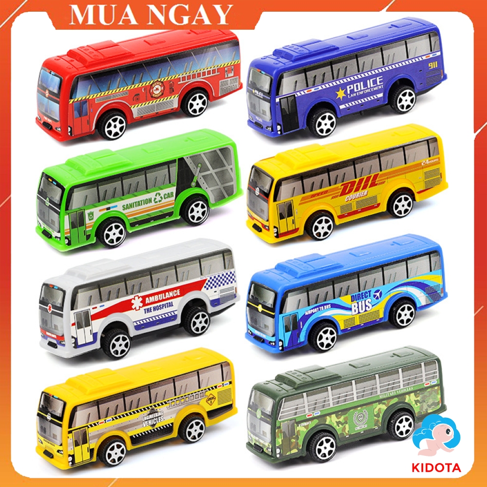 Đồ chơi mô hình xe bus kéo thả quán tính chất liệu nhựa an toàn cho bé XMH02 (1 chiếc)