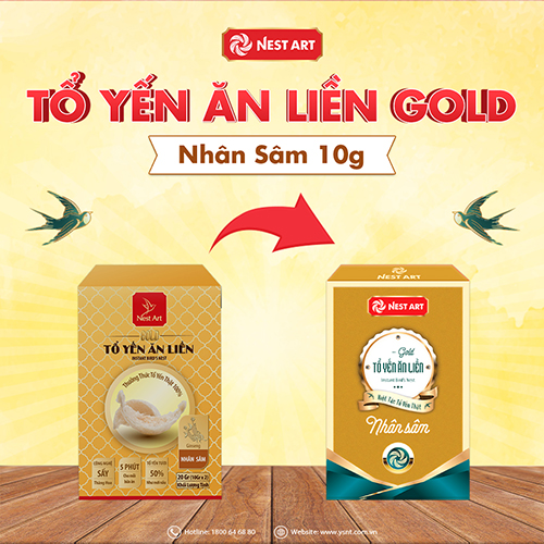 [HCM]Tổ Yến Ăn Liền Nest Art Gold Vị Nhân Sâm 10g - Yến Sào Nha Trang