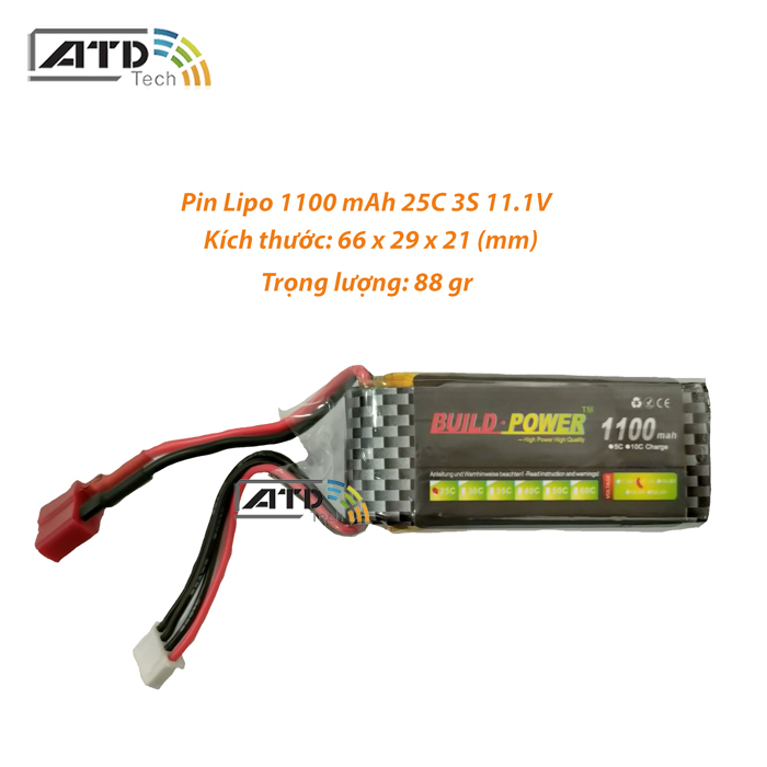 Pin LIPO Build-Power 11.1V 1100mAh 25C 3S