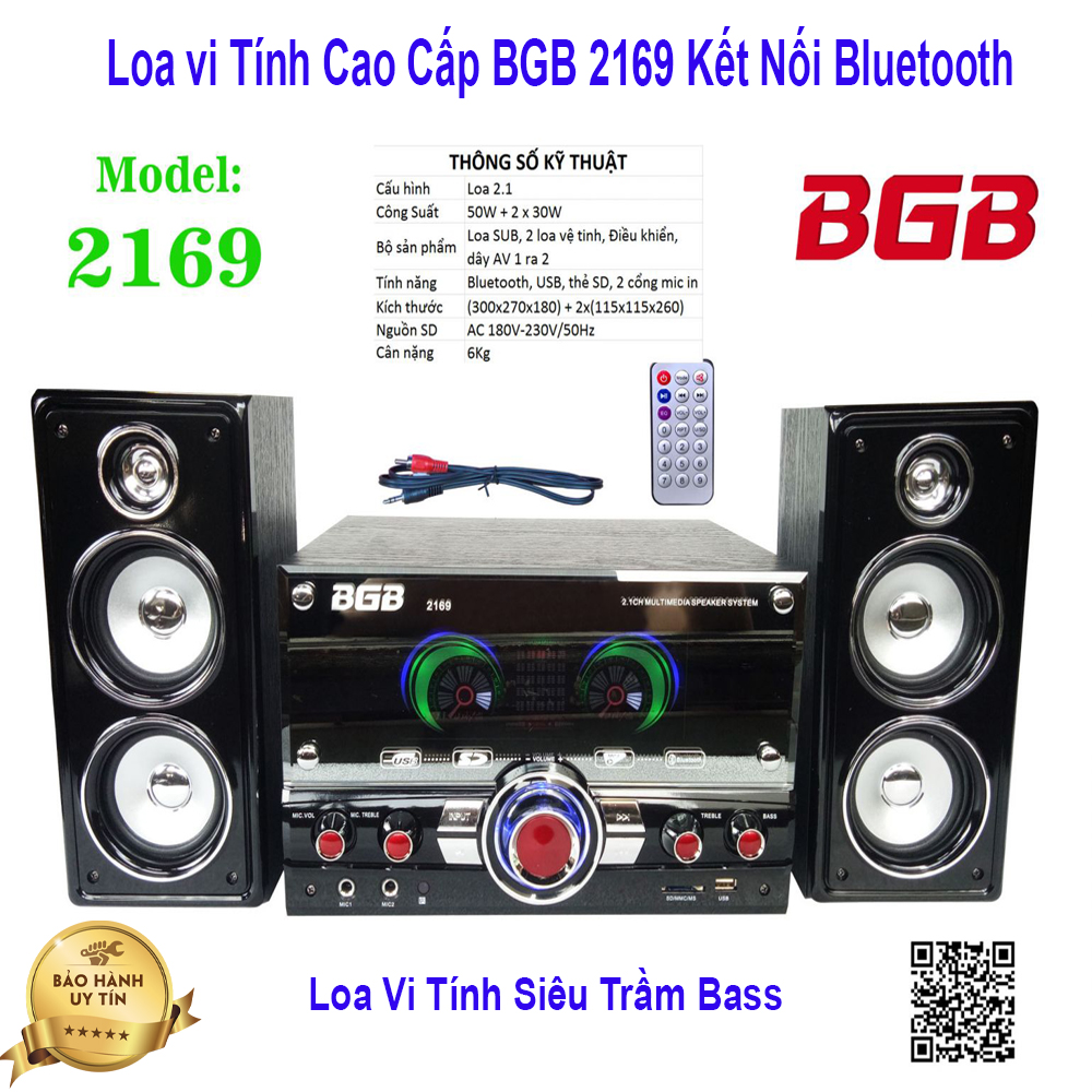 Loa vi tính siêu trầm Bass Thiết Bị Âm Thanh Loa Máy Tính loa vi tính bluetooth BGB 2169 Loa Vi Tính Công Xuất Lớn Hàng Chính Hãngkết nối bluetooth cắm thẻ nhớ USB cắm máy tính điện thoại BH 12T