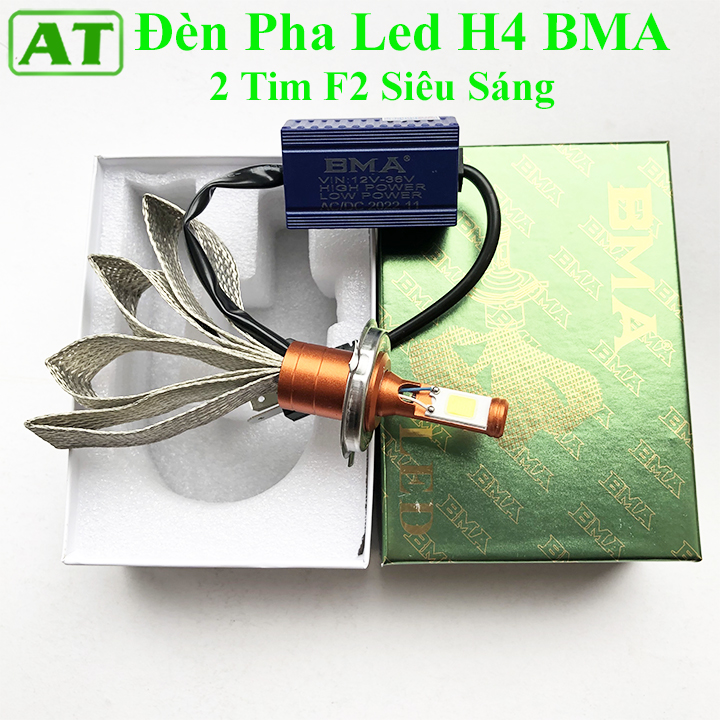 Bóng đèn pha led siêu sáng bma f2 chân h4