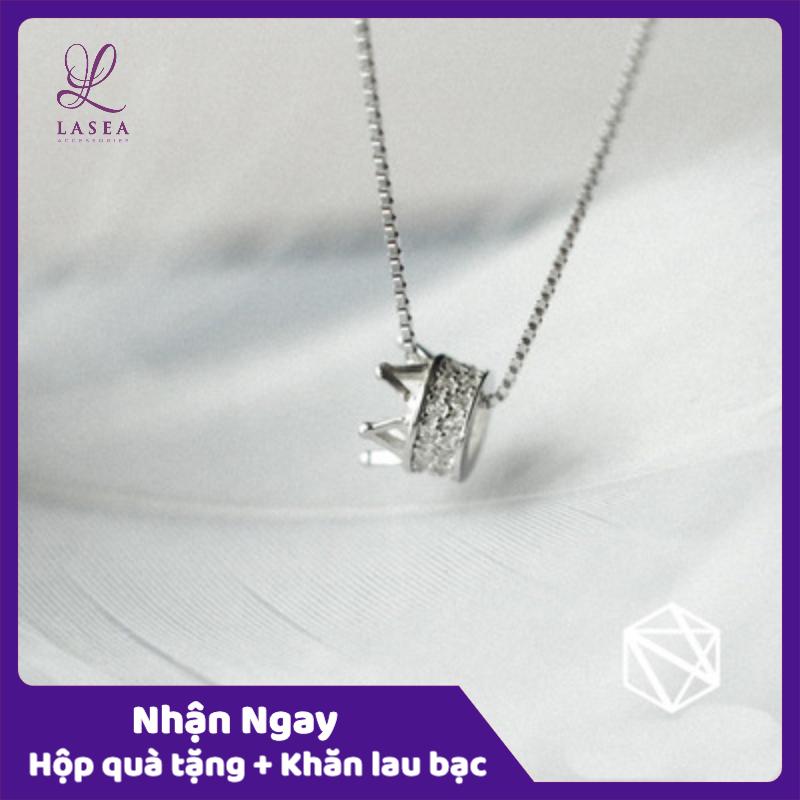 [HCM]Bộ dây chuyền liền mặt nữ trang sức bạc Ý S925 Lasea - Vòng cổ vương miện cao cấp K006