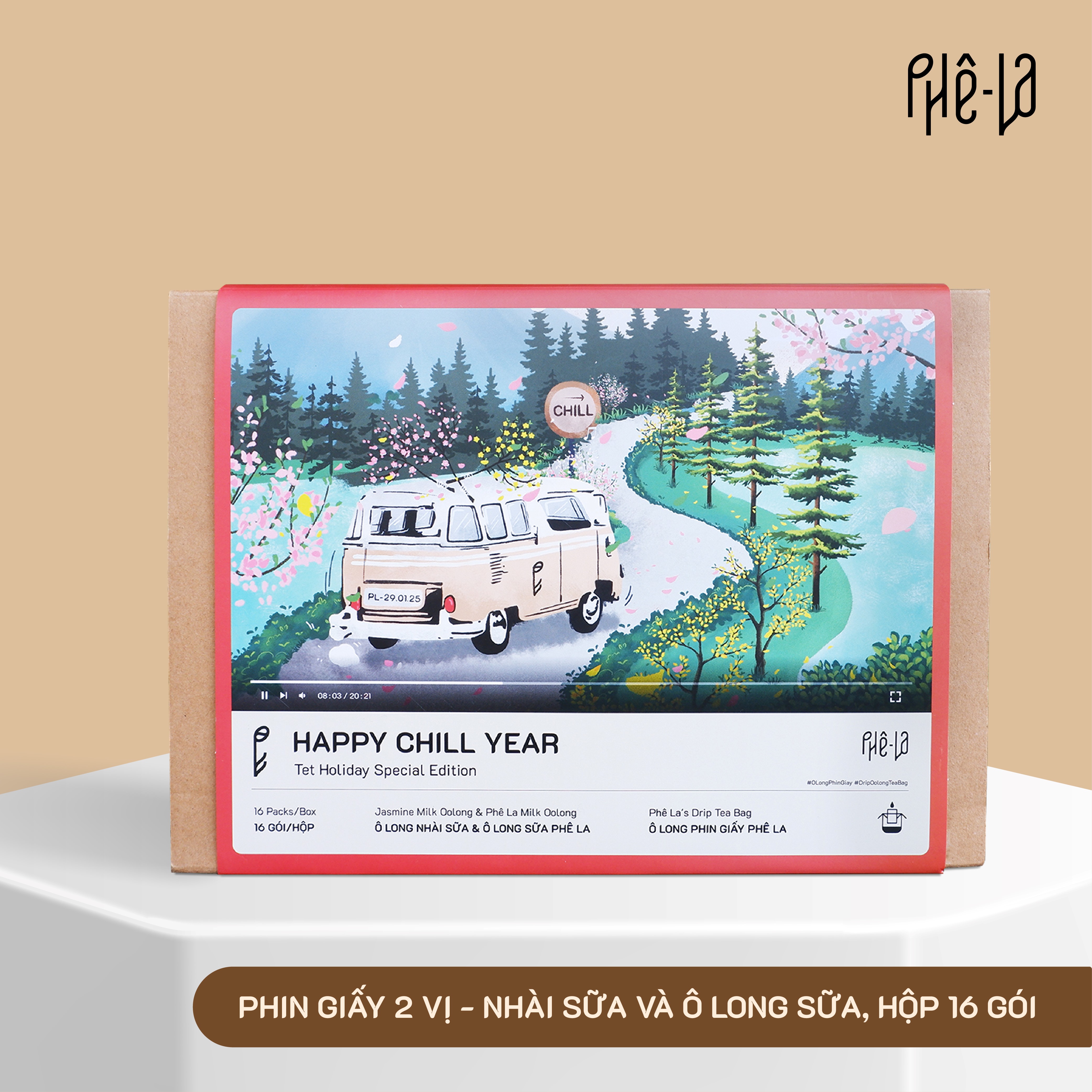 [Phin Giấy 2 Vị] Trà Ô Long phiên bản đặc biệt Phê La - Nhài Sữa và Ô Long Sữa - Hộp 16 phin