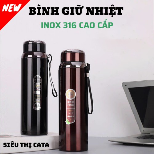 Bình giữ nhiệt INOX SUS 316 kiểu dáng thể thao, nắp đính kim cương, có tấm lọc trà, Giữ Nhiệt Lên Đến 30 Tiếng