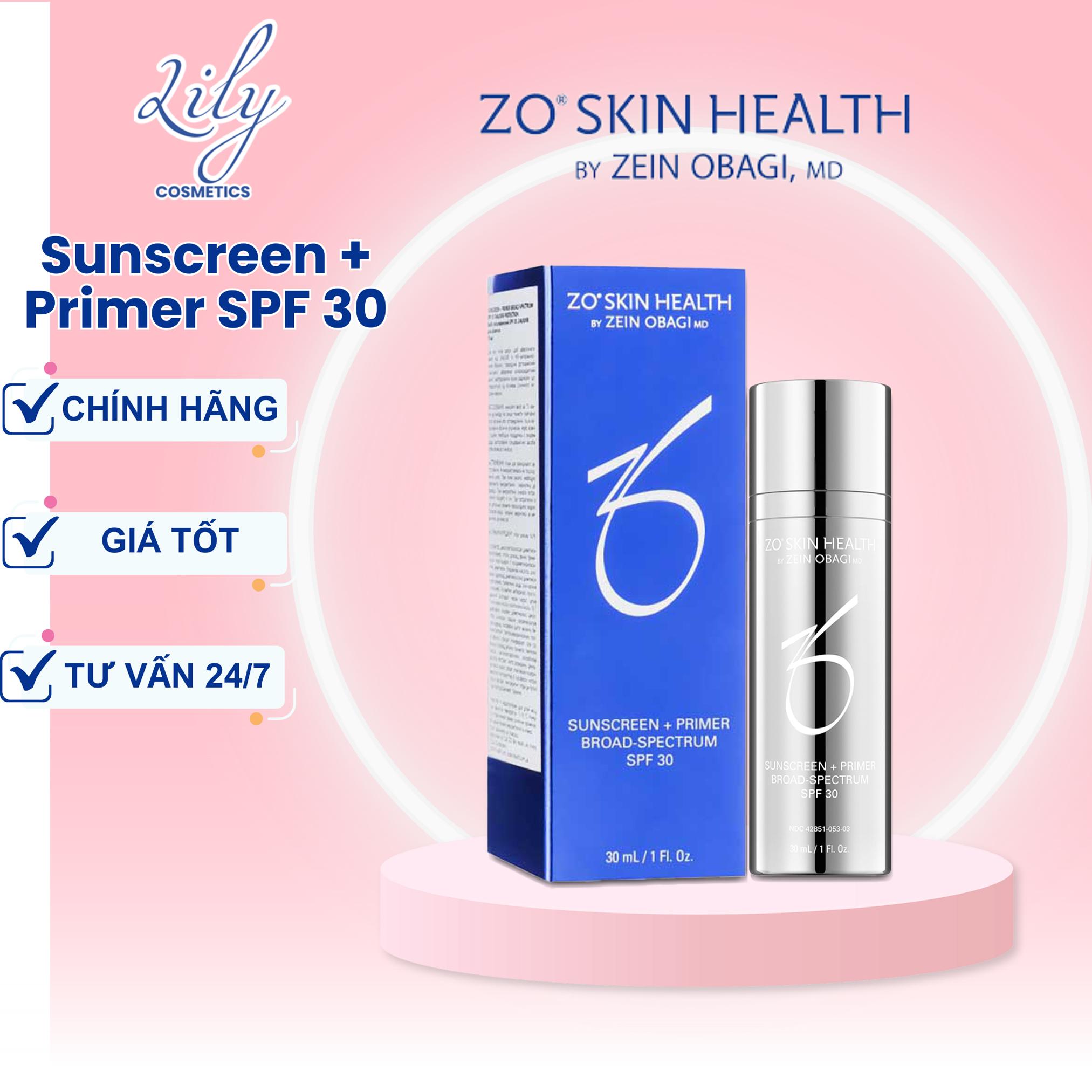 Kem chống nắng sunscreen + primer spf 30