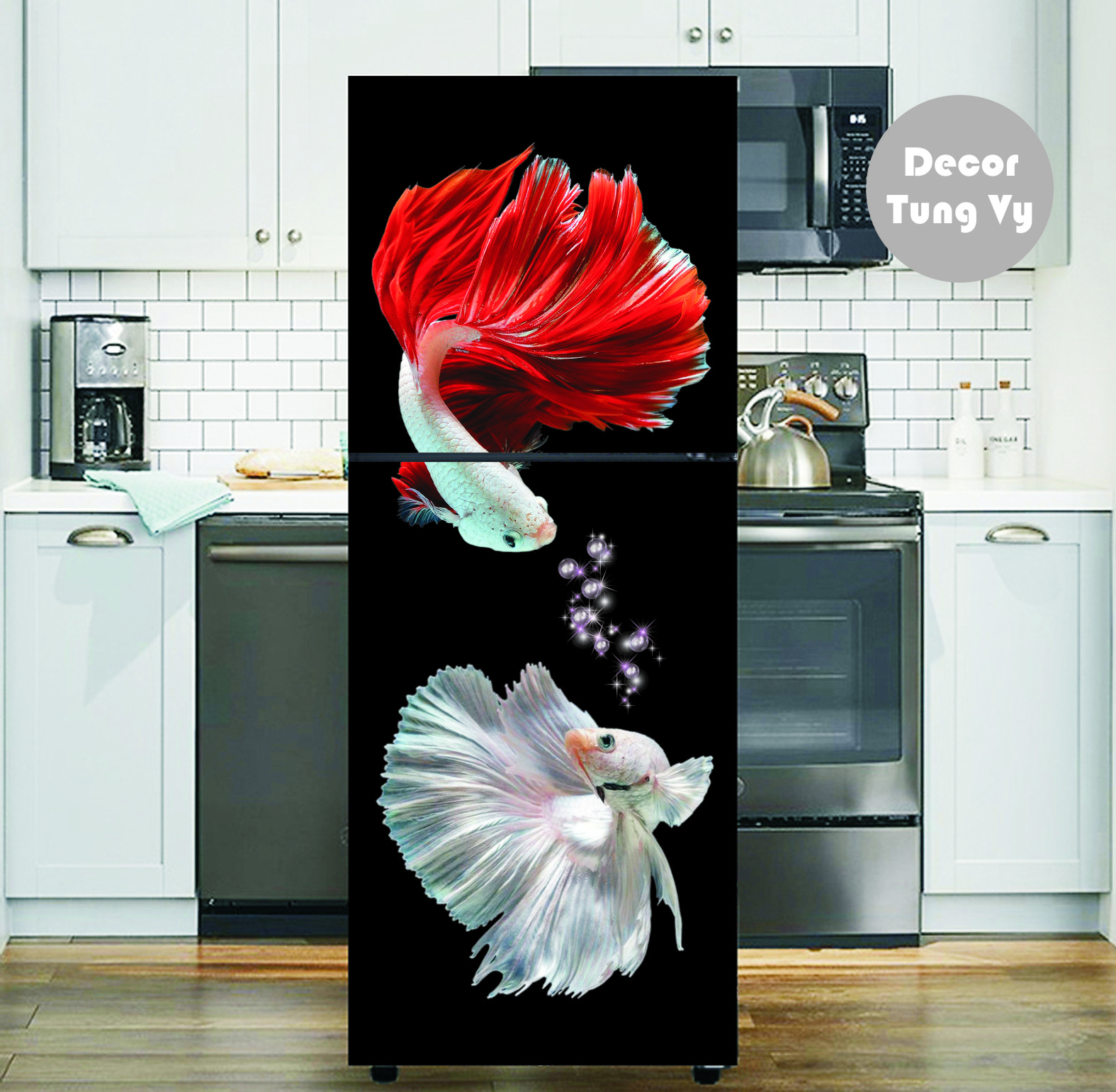Decal dán tủ lạnh - dán kính - máy giặt trang trí tường