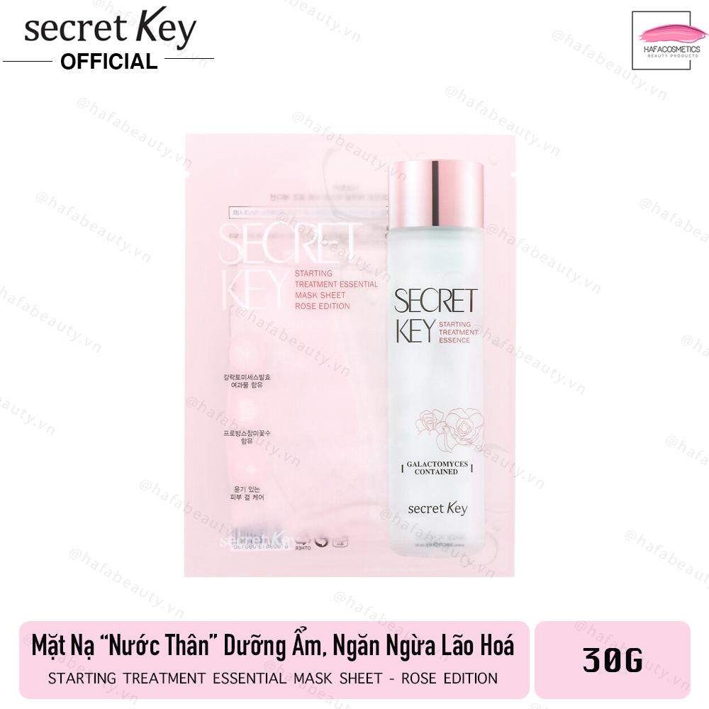 Mặt nạ  nước thần  dưỡng ẩm làm sáng da Secret Key Starting Treatment Essential Mask Sheet - Rose Edition 30g