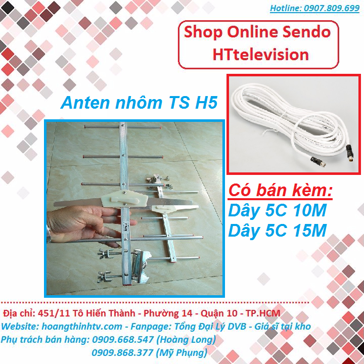 ANTEN NHÔM 4 CHẤN TỬ TSH5 - Có bán kèm Dây 5C