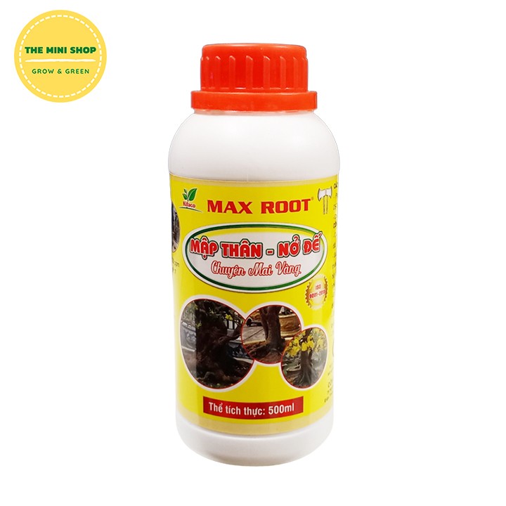 Phân bón chuyên cho mai giúp mập thân nở đế mai max root 500ml lá xanh dày, nhú đọt mạnh